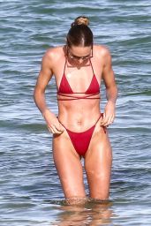 Candice Swanepoel in a Red Bikini 11/16/2020
