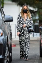 Chrissy Teigen in a Patterned Blouse and Pants - Los Angeles 11/05/2020