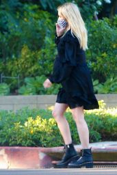 Emma Roberts in a Frilly Black Maternity Dress 11/10/2020