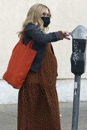 Emma Roberts in a Leopard Print Dress - Shopping in Los Angeles 11/24/2020