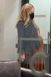 Emma Roberts in a Leopard Print Dress - Shopping in Los Angeles 11/24/2020