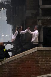 Hayley Atwell - Filming a Fight Scene on the Set of "Mission Impossible 7" in Venice 11/09/2020