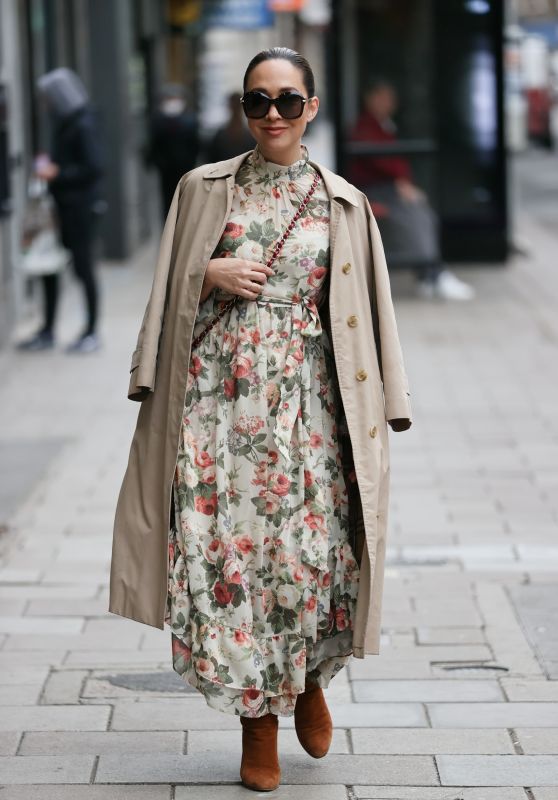 Myleene Klass in Floral Dress at Smooth Radio in London 11/06/2020
