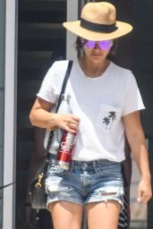 Natalie Portman in White T-shirt and a Denim Cut-Offs - Sydney 11/29/2020