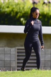 Nicole Scherzinger in Gym Gear Workout With Beau Thom Evans in LA 11/15/2020