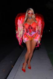 Paris Hilton in Red Angel Outfit - LA 10/30/2020