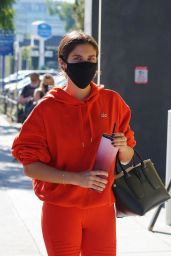Sara Sampaio in a Red Workout Outfit - West Hollywood 11/18/2020