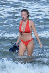 Sydney Sweeney in a Red Bikini - Beach in Hawaii 11/29/2020