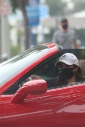 Vanessa Hudgens - Drives Her Red Ferrari in West Hollywood 11/23/2020