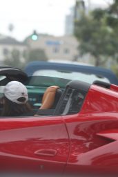 Vanessa Hudgens - Drives Her Red Ferrari in West Hollywood 11/23/2020