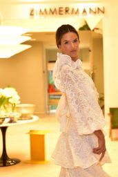 Alessandra Ambrosio in Tiered Lace Gown - Promotes New Zimmermann Store in Sao Paulo 12/08/2020