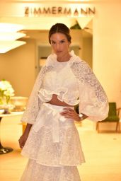 Alessandra Ambrosio in Tiered Lace Gown - Promotes New Zimmermann Store in Sao Paulo 12/08/2020