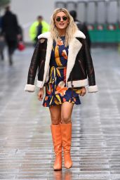Ashley Roberts in a Retro Style Mini Dress and Knee-High Boots - London 12/01/2020