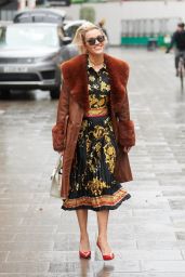 Ashley Roberts in Print Dress in London 12/18/2020