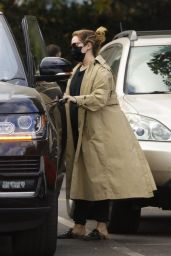 Ashley Tisdale in a Trench Coat at The Coffee Bean & Tea Leaf in Los Feliz 12/17/2020