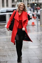 Charlotte Hawkins in Leather Mini Skirt and Thigh High Boots - London 12/18/2020