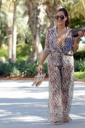 Chloe Goodman in a Zebra Print Jumpsuit - Dubai 11/30/2020