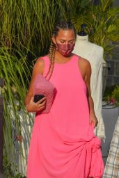 Chrissy Teigen - Shopping at Louis Vuitton and Hermes in Gustavia in St. Barths 12/23/2020