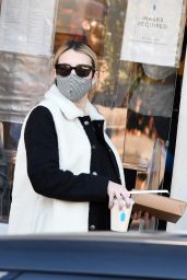 Emma Roberts at Blue Bottle in Los Feliz 12/04/2020