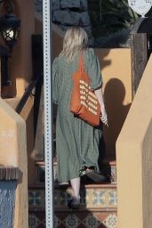 Emma Roberts in a Green Midi Dress - Los Angeles 12/11/2020
