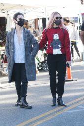 Emma Slater and Sasha Farber at the Local Farmers Market in Los Angeles 12/20/2020