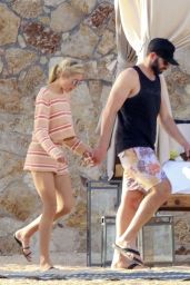 Heather Rae Young in One Shoulder Swimsuit and Knitted Shorts - Mexico 12/20/2020