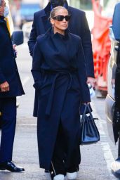 Jennifer Lopez in a Black Coat - NYC 12/10/2020