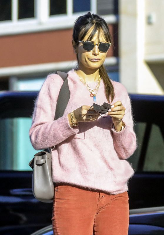Jordana Brewster in a Pink Sweater - LA 11/28/2020