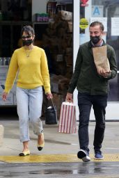 Jordana Brewster in Casual Outfit - Shopping in Brentwood 12/28/2020