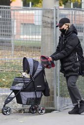 Kaley Cuoco - Takes Her Dog Out For a Walk in Toronto 11/02/2020