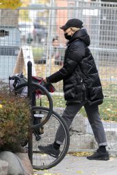 Kaley Cuoco - Takes Her Dog Out For a Walk in Toronto 11/02/2020