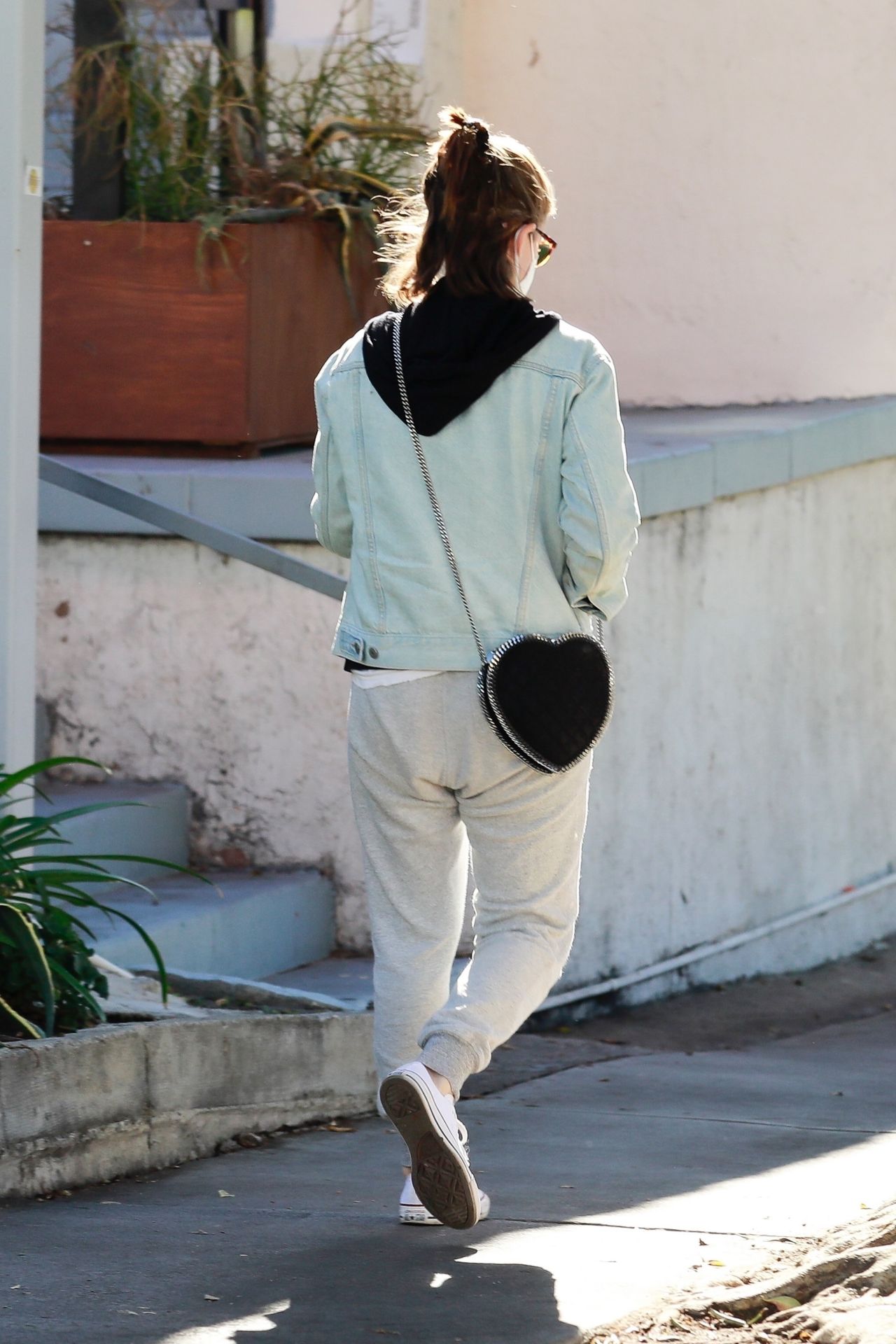 Kate Mara in Grey Sweatpants and a Jean Jacket - Los Feliz 12/20/2020