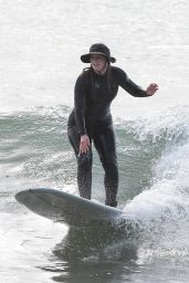Leighton Meester on a Solo Surf Session in Malibu 12/27/2020