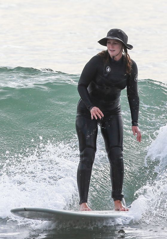 Leighton Meester on a Solo Surf Session in Malibu 12/27/2020