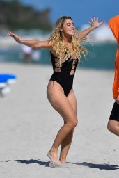 Lele Pons in a Black Swimsuit - Miami Beach 12/02/2020