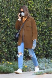 Lily Collins in Ripped Jeans - Beverly Hills 12/08/2020
