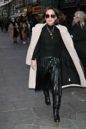 Myleene Klass in Black Top and Pleated Dress - London 12/12/2020