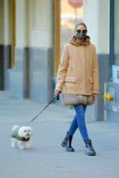 Olivia Palermo in a Fur-Rrimmed Moncler Coat - New York 12/28/2020