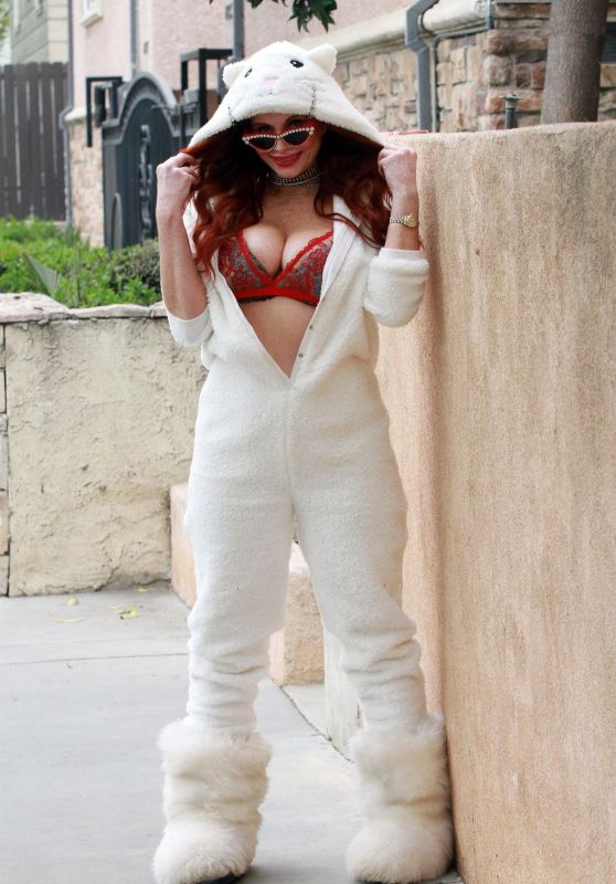 Phoebe Price in a Cat Jumpsuit - Los Angeles 12/19/2020