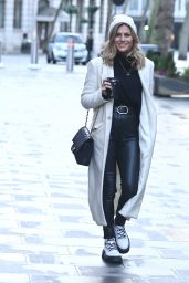 Zoe Hardman in Leather Trousers and Wool Hat - London 12/20/2020