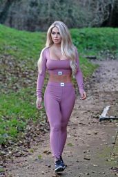Bianca Gascoigne in a Purple 2 Piece - Kent 01/18/2021