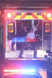 Eiza Gonzalez - Filming Scene for Ambulance in LA 01/27/2021