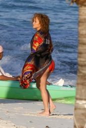 Jennifer Lopez in a Bikini on the Beach in Turks and Caicos 01/04/2021