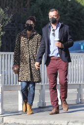 Jordana Brewster at Cafe Luxe in Brentwood 01/06/2021