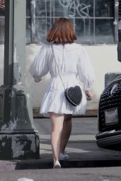 Kate Mara in a White Mini Dress - Beverly Hills 01/10/2021