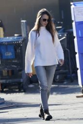 Lily Collins at a Recycling Center in LA 01/13/2021