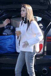 Lily Collins at a Recycling Center in LA 01/13/2021