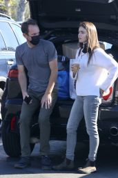 Lily Collins at a Recycling Center in LA 01/13/2021