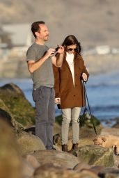 Lily Collins in Casual Outfit - Beach in Santa Barbara 01/10/2021