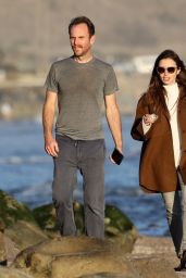 Lily Collins in Casual Outfit - Beach in Santa Barbara 01/10/2021